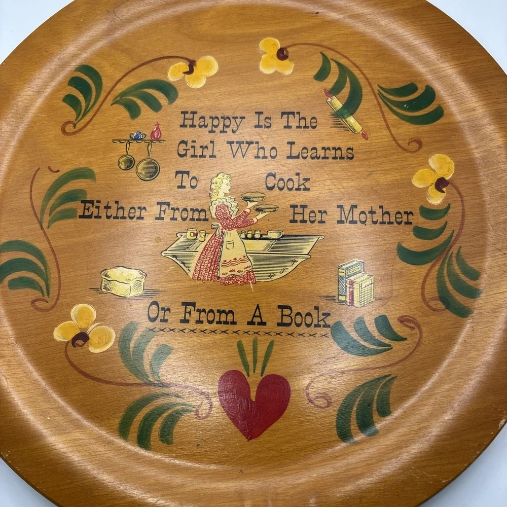 Vtg Woodcroftery Decorative Tray Folk Art Pennsylvania Dutch Kitchen Cooking 12